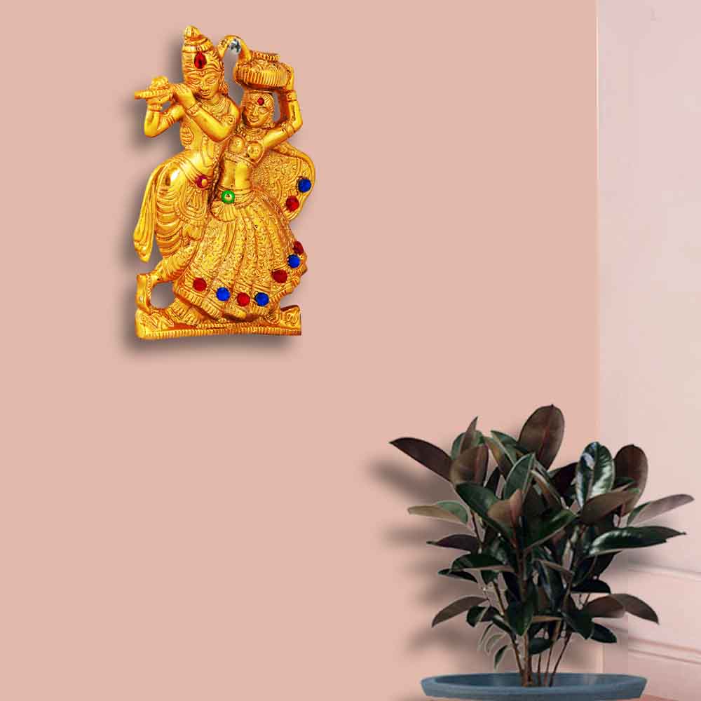 Metal Lord Radha Krishna Wall Hanging